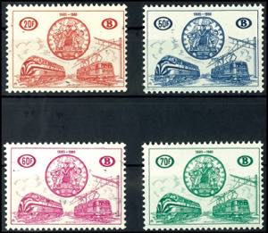 Belgium Railway Stamps 1960, 20 F. - 70 F. ... 