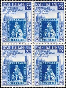 Italy 20 and 55 L. 100 years of stamps the ... 