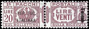 Italy Parcel Stamps 1944, 20 L. With ... 