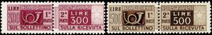 Italy Parcel Stamps 25 C. - 500 L. Posthorn ... 