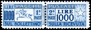 Italien Paketmarken 1954, 1000 L. Cavallino, ... 
