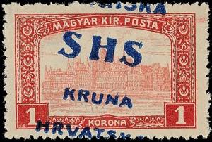 Jugoslavia 1 Kr. Parliament drawing with ... 