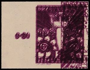Jugoslavia 3 F. Postal stamp, unperforated ... 