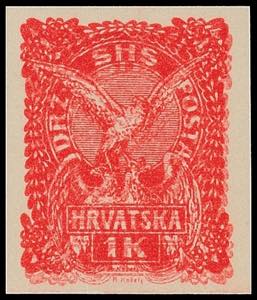 Jugoslavia 1 Kr. Postal stamps, trial ... 