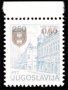Jugoslavia 0, 60 on 2, 50 Din. Places of ... 