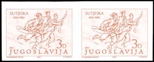 Jugoslawien 3 Din. Schlacht an der Sutjeska, ... 