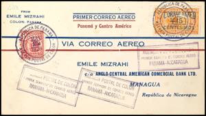 Airmail 1929, Panama, first flight Panama - ... 