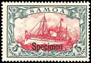 Samoa 3 penny to 5 Mark \imperial yacht\, ... 