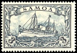 Samoa 1 Mark to 3 Mark \imperial yacht\, ... 