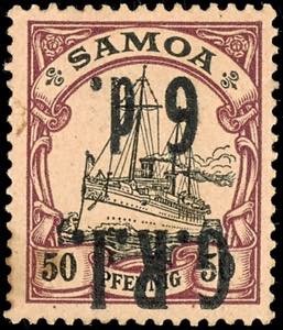 Samoa - British Occupation 6 d. On 50 Pfg ... 