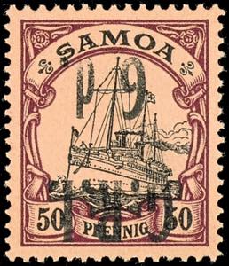 Samoa - British Occupation 6 d. On 50 Pfg ... 