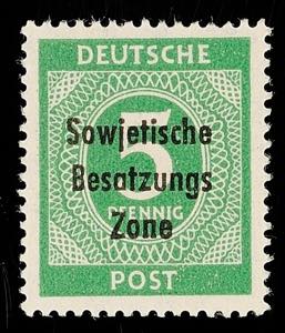 Soviet Sector of Germany 5 Pfg numeral ... 