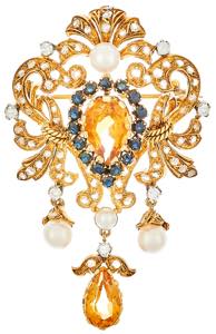 Necklaces Precious Belle Époque brooch with ... 