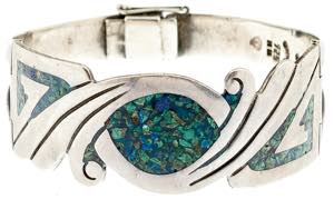 Gemmed Bracelets Enamel silver bracelet with ... 
