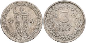 Münzen Weimar 3 Reichsmark, 1925, E, ... 