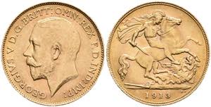 Australia 1 / 2 sovereign, 1913, George V., ... 