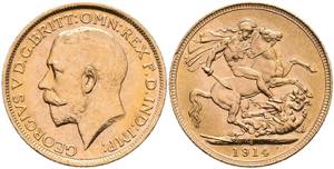 Australien Pound, 1914, George V., Sydney, ... 
