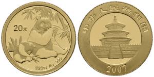 China Volksrepublik 20 Yuan, Gold, 2007, ... 