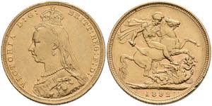 Great Britain Sovereign, 1892, Victoria, Fb. ... 