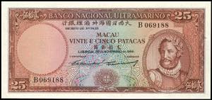 Banknotes of Asia Macau, Portuguese, Banco ... 