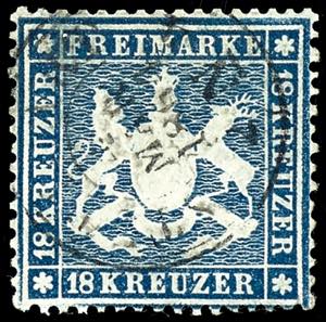 Wuerttemberg 18 kreuzer dark blue, ... 