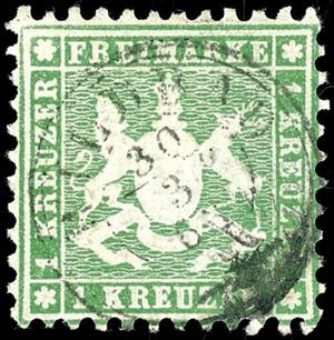 Württemberg 1 Kreuzer dunkelolivgrün, ... 