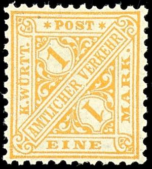 Wuerttemberg 3 Pfg to 1 Mark \numerals in ... 
