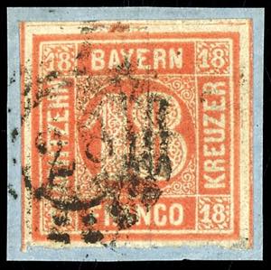 Bavaria 18 kreuzer orange red, with enormous ... 