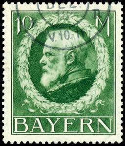 Bavaria 10 Mark peace printing, used, ... 