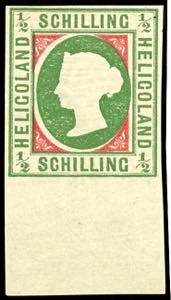 Helgoland 1 / 2 S unperforated in head type ... 