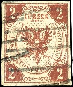 Luebeck 2 S. Reddish brown, with two clean ... 
