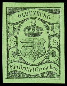 Oldenburg 1/3 Groschen schwarz auf grün, ... 