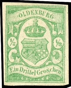 Oldenburg 1 / 3 Groschen blue-green, having ... 