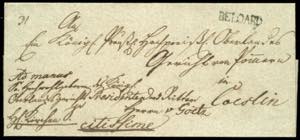 Prussia - Pre-stamp Mail BELGARD, post ... 