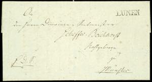 Prussia - Pre-stamp Mail LUNEN, one-line ... 
