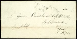 Prussia - Pre-stamp Mail 1819, rectangle ... 
