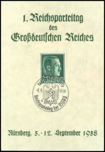Reichsparteitage 1938, Gedenkblatt 1. ... 