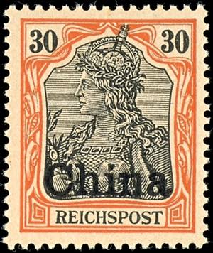 China 30 Pf Reichspost with overprint ... 