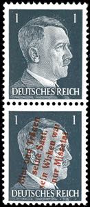 Mühlberg 1 Pfg Hitler with red overprint, ... 