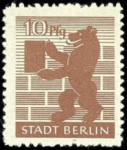 Soviet Sector of Germany 10 Pfg Berlin bear, ... 