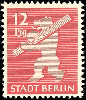 Soviet Sector of Germany 12 Pfg Berlin bear ... 