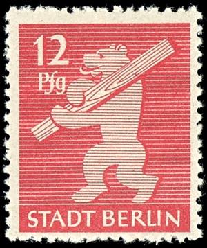 Soviet Sector of Germany 12 Pfg Berlin bear, ... 