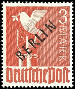 Berlin 3 Mark black overprint, overprint ... 