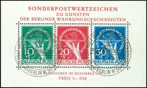 Berlin Souvenir sheets issue monetary reform ... 