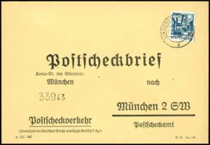 Wuerttemberg 10 Pfg. On post check cover ... 