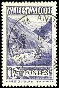 French Andorra 1933, 1, 75 Fr. ... 