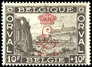 Belgium 1929, 5 c. - 10 Fr. Orval with ... 