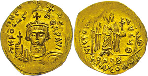 Coins Byzantium Phocas, 602 / 5-610, solidus ... 