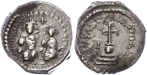 Coins Byzantium Heraclius, 610-641, hexagram ... 