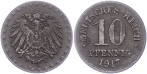 Small denomination coins 1871-1922 10 penny, ... 